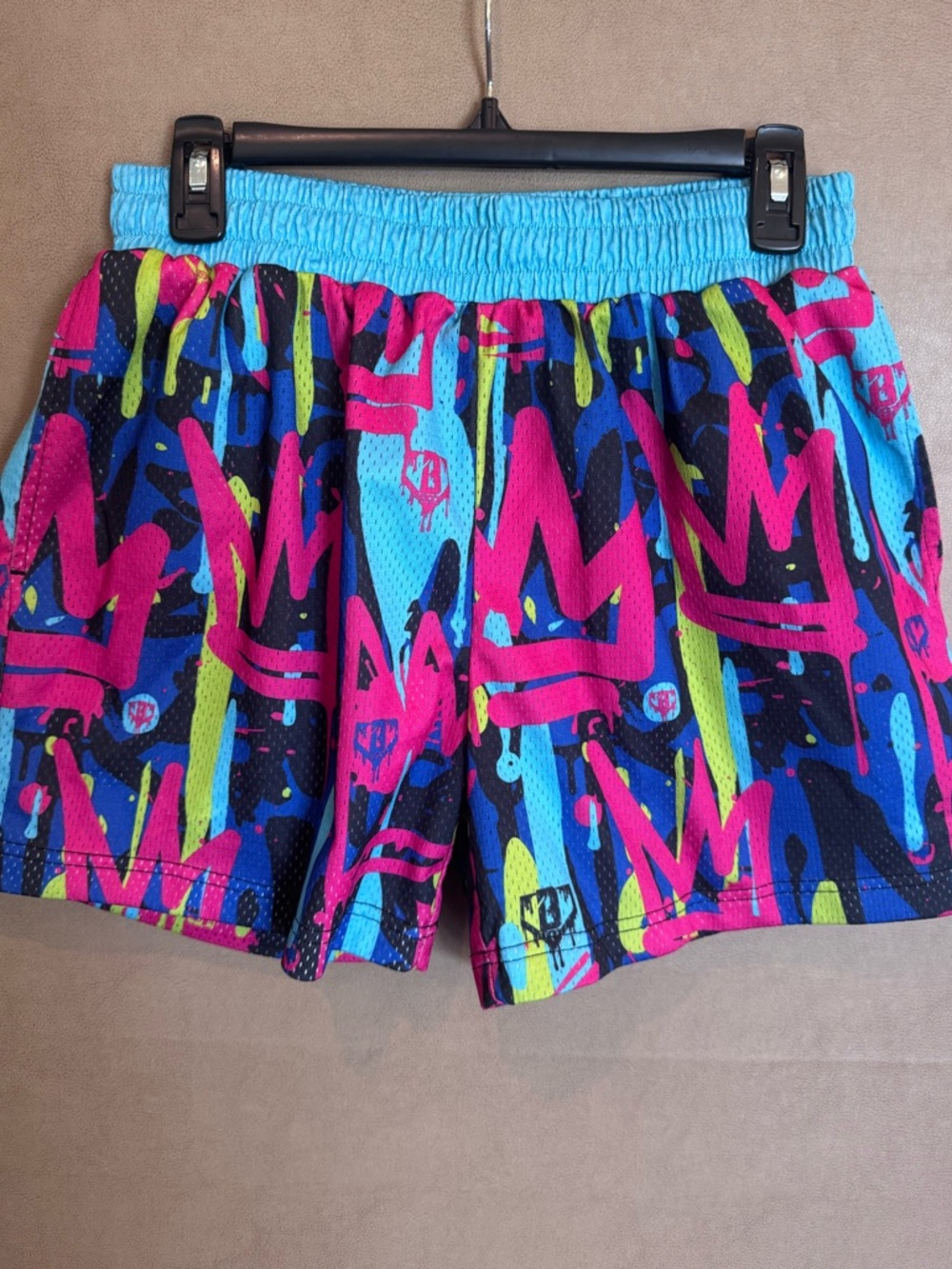 Men's Athletic Mesh Shorts in Bright Multi-Color